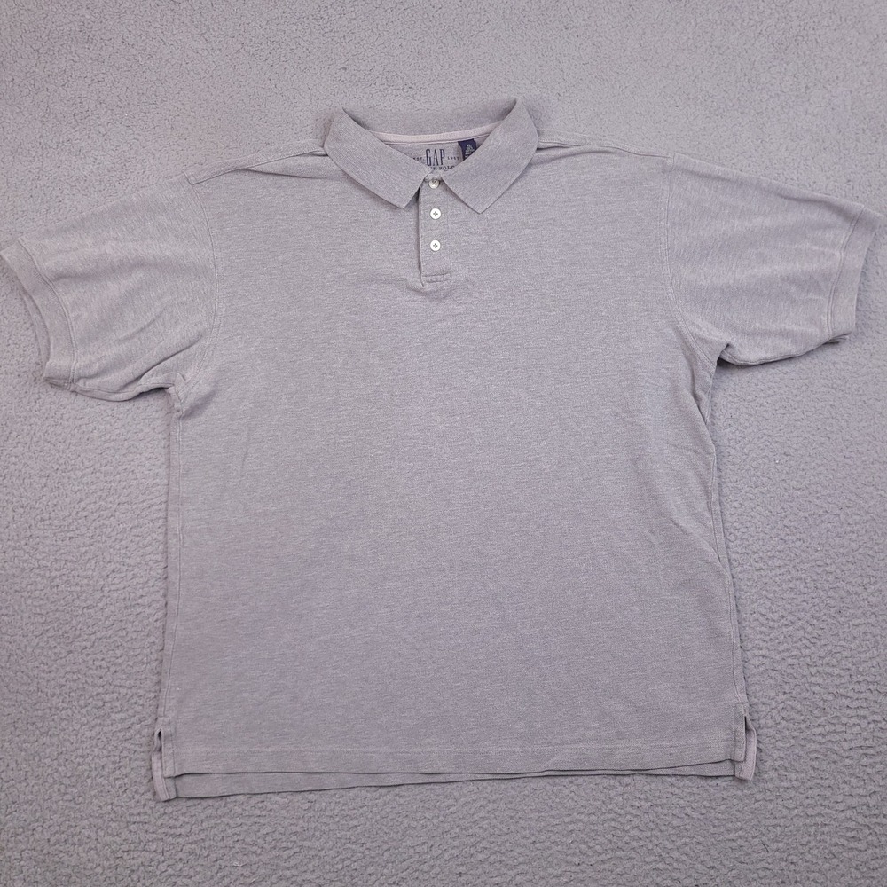 Gap Mens XL Gray 100% Cotton Pique‎ Polo Shirt Short Sleeve